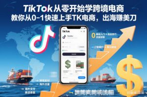 TikTok从零开始学跨境电商，教你从0-1快速上手TK电商，出海賺美刀-资源站