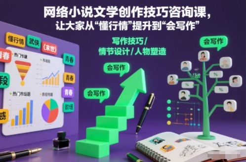 网络小说文学创作技巧咨询课，让大家从“懂行情”提升到”会写作”的高度-资源站