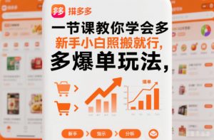 一节课教你学会拼多多爆单玩法，新手小白照搬就行-资源站