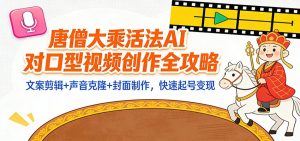 “大乘活法”AI对口型视频创作全攻略：文案剪辑+声音克隆+封面制作，快速起号变现-资源站