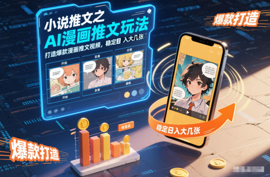 小说推文之AI漫画推文玩法，打造爆款漫画推文视频，稳定日入大几张-资源站