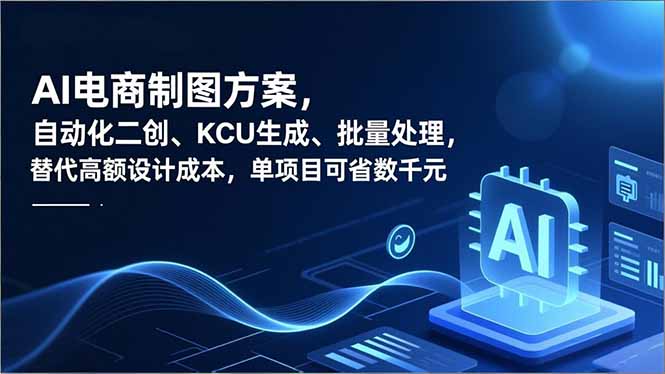 AI电商制图方案，自动化二创、SKU生成、批量处理，替代高额设计成本，单项目可省数千元-资源站