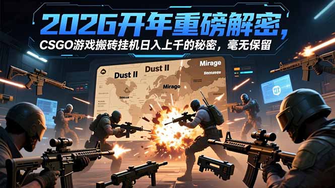 2026开年重磅解密，CSGO游戏搬砖挂机日入上千的秘密，毫无保留-资源站