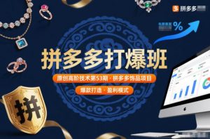 拼多多打爆班原创高阶技术第53期，拼多多饰品项目-资源站