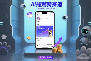 AI视频新赛道，宠物播客仅注册5天涨粉2W，收益非常可观-资源站