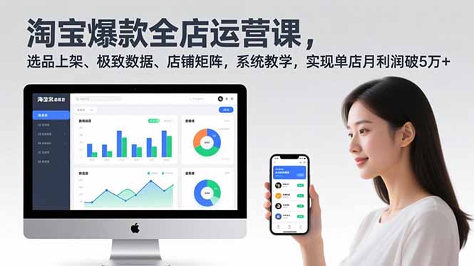 淘宝爆款全店运营课2.0，选品上架、极致数据、店铺矩阵，系统教学，实现单店月利润破5万+-资源站