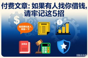 付费文章：如果有人找你借钱，请牢记这5招-资源站