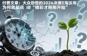 付费文章：大众恐慌的2026决赛淘汰年，为何我却说“精彩才刚刚开始”？-资源站