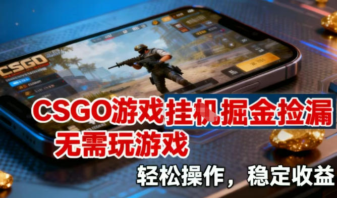 CSGO游戏挂G掘金捡漏，不需要玩游戏，操作简单，收益稳定【揭秘】-资源站