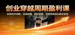 创业穿越周期盈利课：宏观经济洞察、顶层战略、团队搭建，实现持续成长稳定变现-资源站