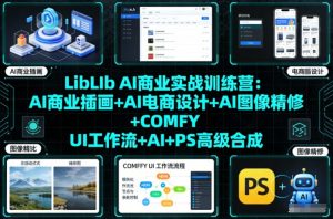LibLIb AI商业实战训练营：AI商业插画+AI电商设计+AI图像精修+COMFY UI工作流+AI+PS高级合成-资源站