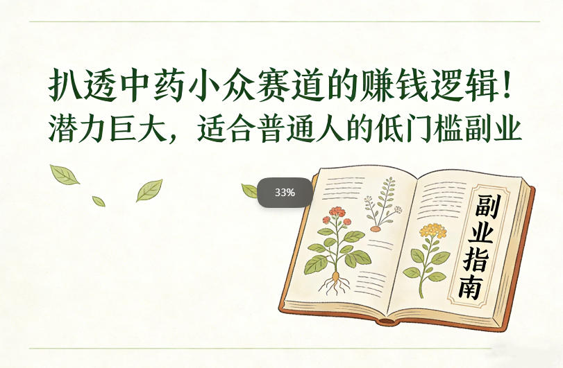 扒透中药小众赛道的賺米逻辑，潜力巨大，适合普通人的低门槛副业-资源站