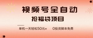 视频号全自动抢福袋，一天单机轻松50+，零成本脚本代替人工去跑【揭秘】-资源站
