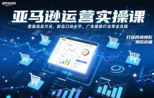 亚马逊运营实操课，覆盖选品方法、新品口诀必学、广告最新打法等全流程，打造跨境爆款店铺-资源站