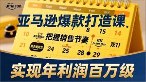 亚马逊爆款打造课，大促节点、全年规划、淡旺季打法，把握销售节奏，实现年利润百万级-资源站