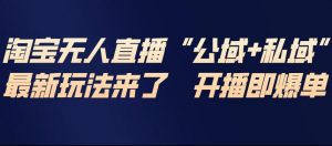 淘宝无人直播完整教程，公试+私域，最新玩法来了，开播即爆单-资源站