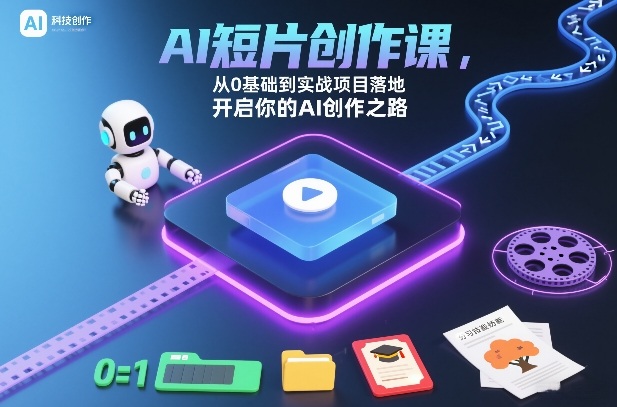 AI短片创作课，从0基础到实战项目落地，开启你的AI创作之路-资源站