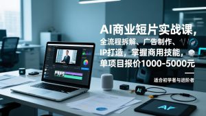 AI商业短片实战课，全流程拆解、广告制作、IP打造，掌握商用技能，单项目报价1000-5000元-资源站