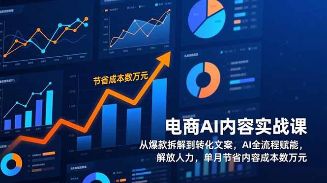 电商AI内容实战课，从爆款拆解到转化文案，AI全流程赋能，解放人力，单月节省内容成本数万元-资源站