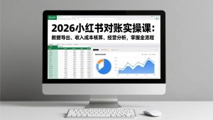 2026小红书对账实操课：数据导出、收入成本核算、经营分析，掌握全流程-资源站