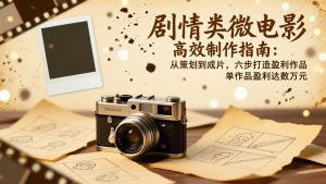 剧情类微电影高效制作指南：从策划到成片，六步打造盈利作品，单作品盈利达数万元-资源站