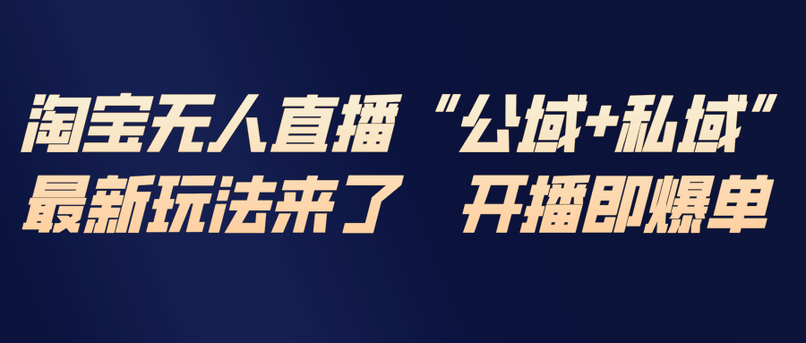 淘宝无人直播最新玩法，包含私域和公域两种玩法-资源站