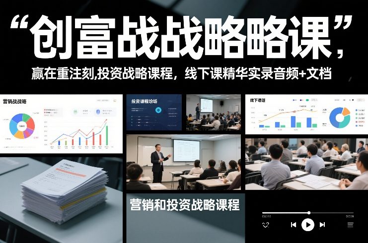 创富战略课，赢在重注时刻，营销和投资战略课程，线下课精华实录音频+文档-资源站