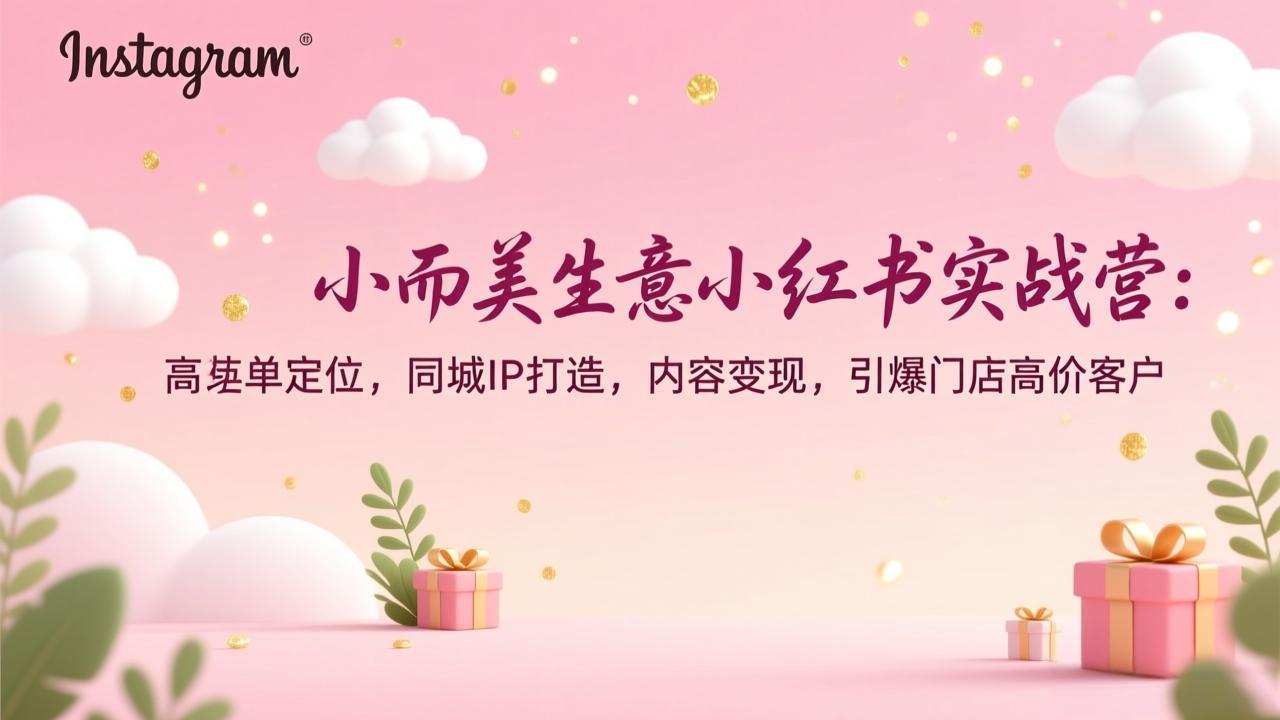 小而美生意小红书实战营：高客单定位，同城IP打造，内容变现，引爆门店高价客户-资源站