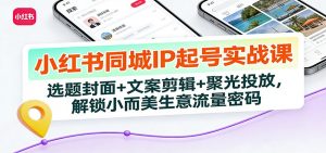 小红书同城IP起号实战课：选题封面+文案剪辑+聚光投放，解锁小而美生意流量密码-资源站