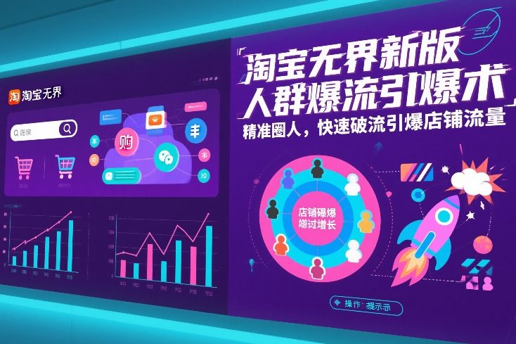 淘宝无界新版人群爆流引爆术，精准圈人，快速破流引爆店铺流量-资源站