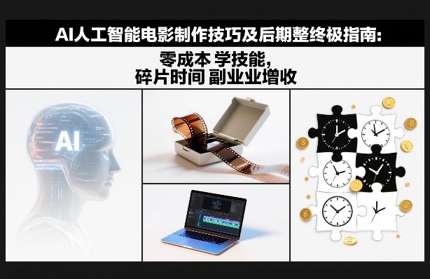AI人工智能电影制作技巧及后期完整终极指南：零成本学技能，碎片时间副业增收-资源站