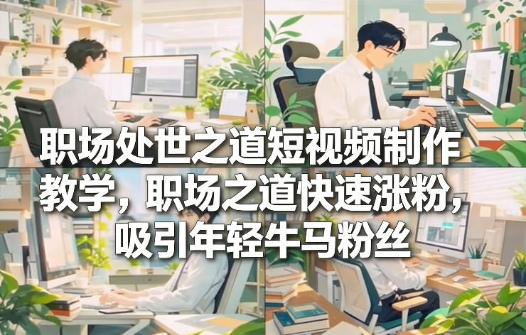 职场处世之道短视频制作教学，职场之道快速涨粉，吸引年轻牛马粉丝-资源站