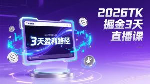 2026TK掘金直播课，起号涨粉+直播带货+商单变现+3天打通盈利路径，月入过万美金-资源站
