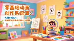 零基础动画创作系统课：从剧本到成片，掌握原创短视频动画全流程制作-资源站