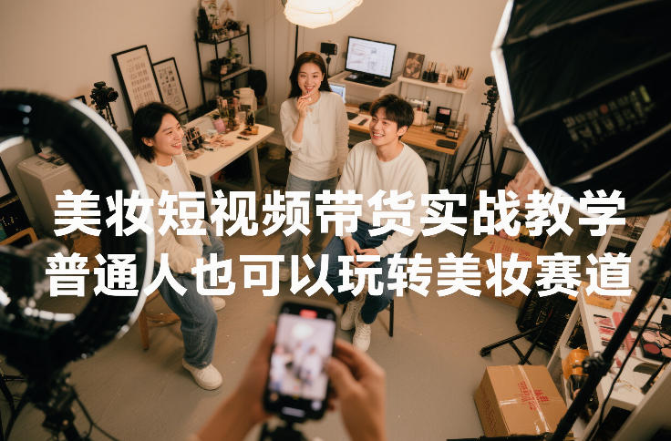 美妆短视频带货实战教学，普通人也可以玩转美妆赛道-资源站