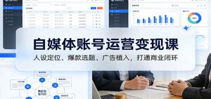 自媒体账号运营变现课：人设定位、爆款选题、广告植入，打通商业闭环-资源站