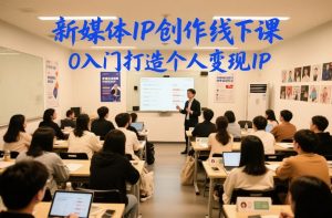 新媒体IP创作线下课，0入门打造个人变现IP-资源站