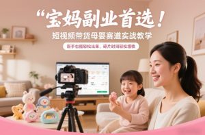 宝妈副业首选！短视频带货母婴赛道实战教学，新手也能轻松出单，碎片时间轻松增收-资源站