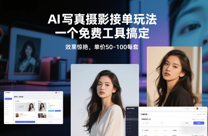 AI写真摄影接单玩法，一个免费工具搞定，效果惊艳，单价50-100每套-资源站