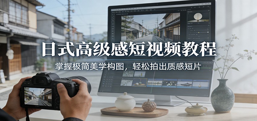 日式高级感短视频教程：掌握极简美学构图，轻松拍出质感短片-资源站