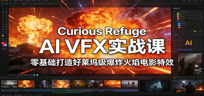Curious Refuge AI VFX实战课,零基础打造好莱坞级爆炸火焰电影特效-资源站
