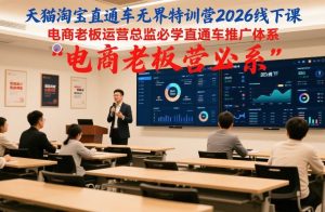 天猫淘宝直通车无界特训营2026线下课，电商老板运营总监必学直通车推广体系-资源站