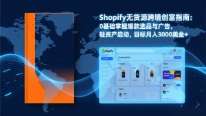 Shopify爆款打法实战：从选品到广告投放，复制爆款模型，驱动独立站月销售额破万刀-资源站
