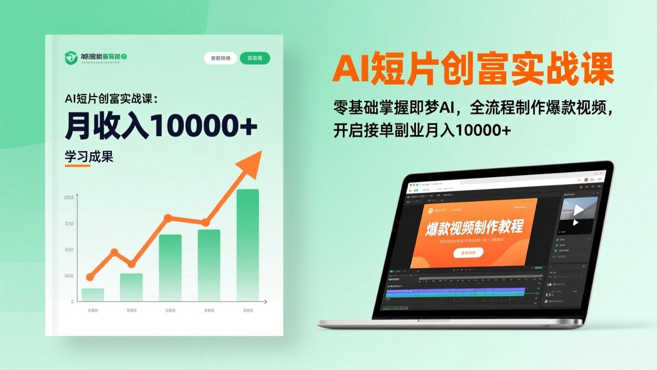 AI短片创富实战课：零基础掌握即梦AI，全流程制作爆款视频，开启接单副业月入10000+(更新-资源站