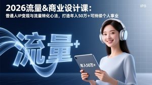 2026流量&商业设计课：普通人IP变现与流量转化心法，打造年入50万+可持续个人事业-资源站