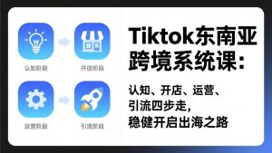 TikTok东南亚跨境系统课：认知、开店、运营、引流四步走，稳健开启出海之路-资源站
