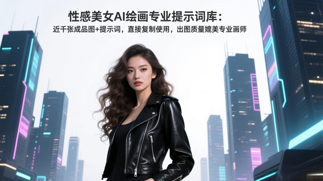 性感美女AI绘画专业提示词库：近千张成品图+提示词，直接复制使用，出图质量媲美专业画师-资源站