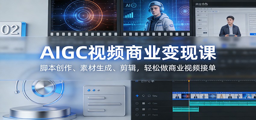 AIGC视频商业变现课：脚本创作、素材生成、剪辑，轻松做商业视频接单-资源站