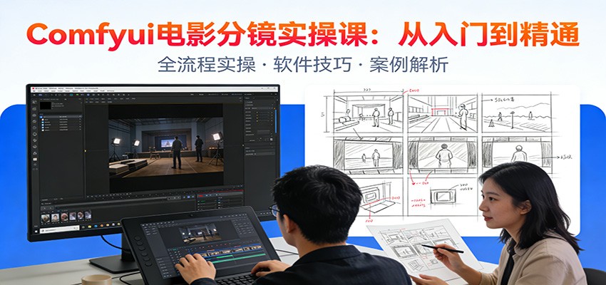ComfyUI电影分镜实操课：分镜一致性，全流程AI视频制作，零基础也能做专业分镜-资源站