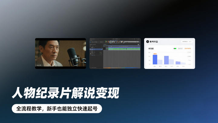 人物纪录片解说变现，全流程教学，新手也能独立快速起号-资源站